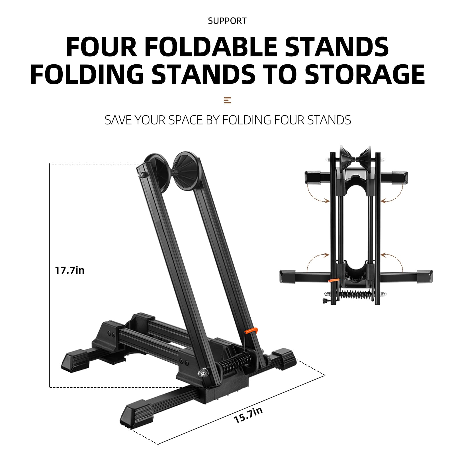 Foldable Alloy Indoor Bike Stand for 20"-29" Wheels