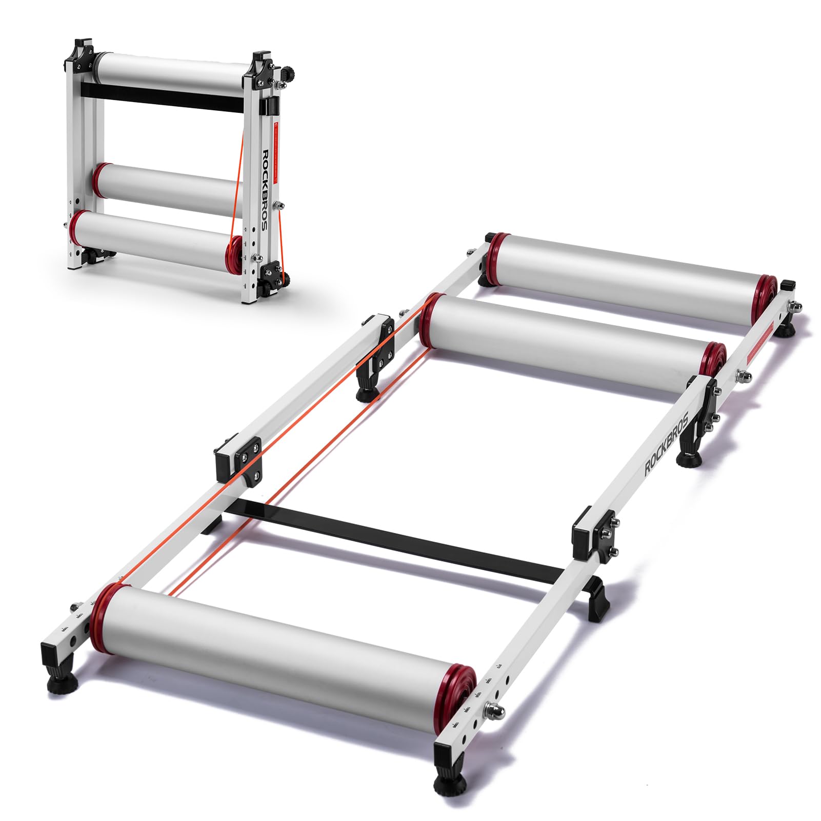 Foldable Adjustable Bike Rollers with Resistance for Indoor Exercise