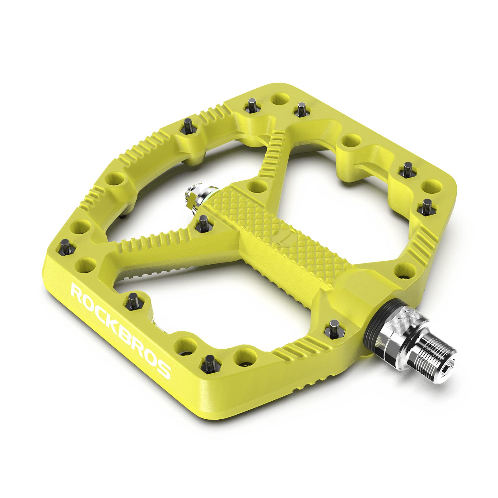 ROCKBROS Mountain Bike Pedals Flat MTB Pedals Nylon Fiber Bicycle Platform Pedals