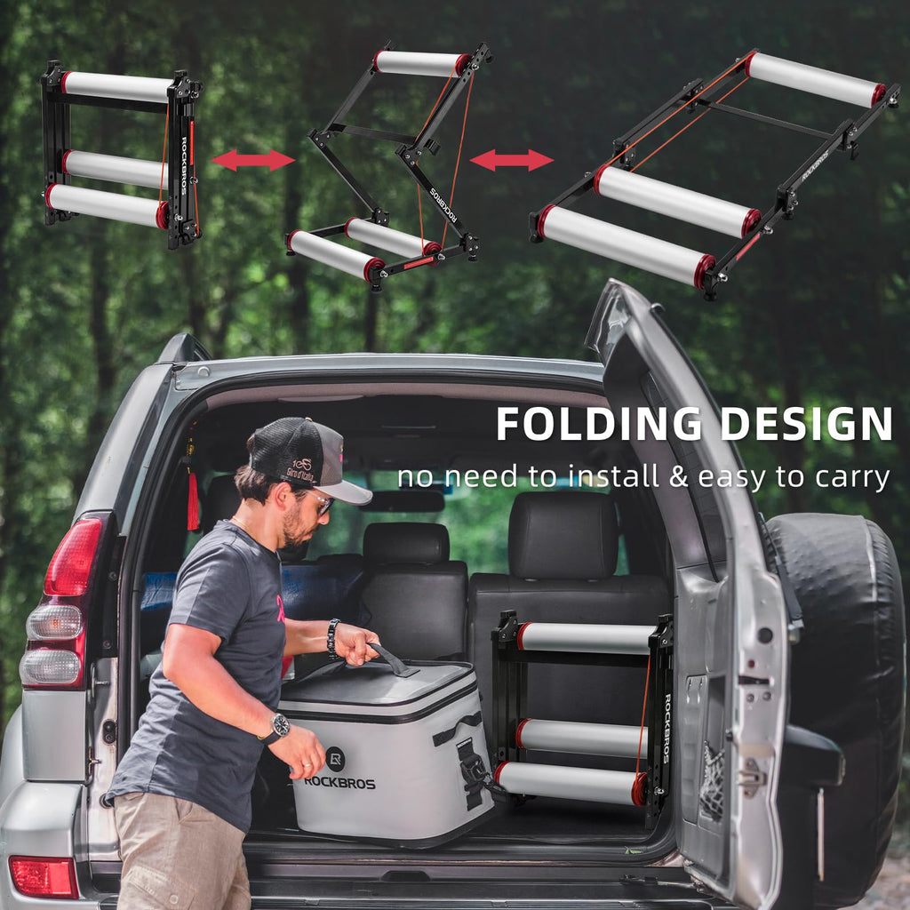 Foldable Adjustable Bike Rollers with Resistance for Indoor Exercise