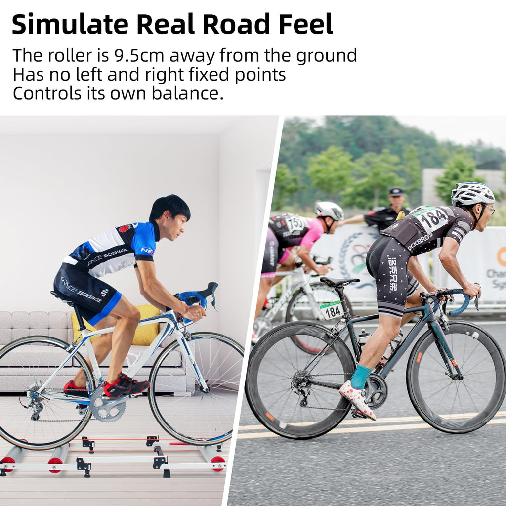 Foldable Adjustable Bike Rollers with Resistance for Indoor Exercise