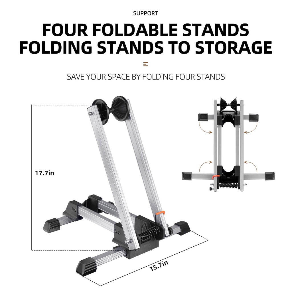 Foldable Alloy Indoor Bike Stand for 20"-29" Wheels