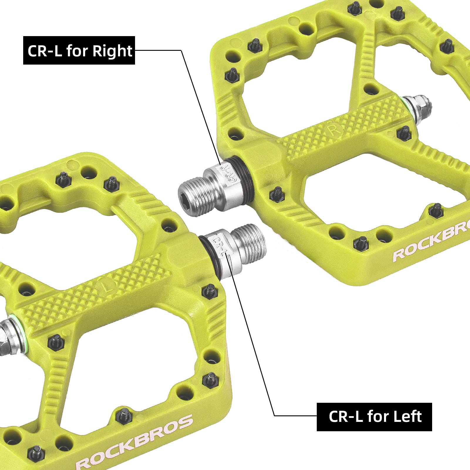 ROCKBROS Mountain Bike Pedals Flat MTB Pedals Nylon Fiber Bicycle Platform Pedals