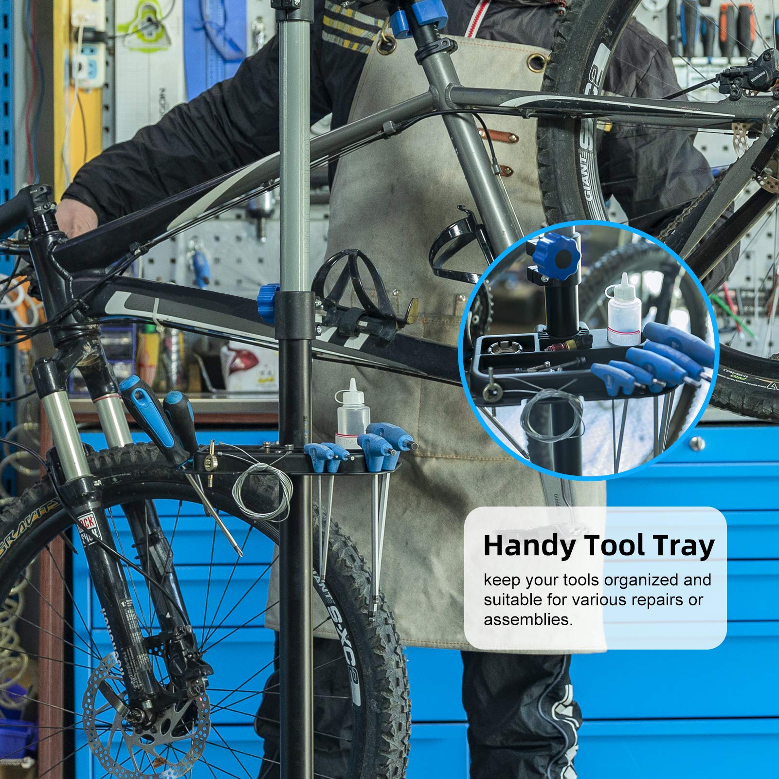 Height-Adjustable Bike Repair Stand for Home Maintenance