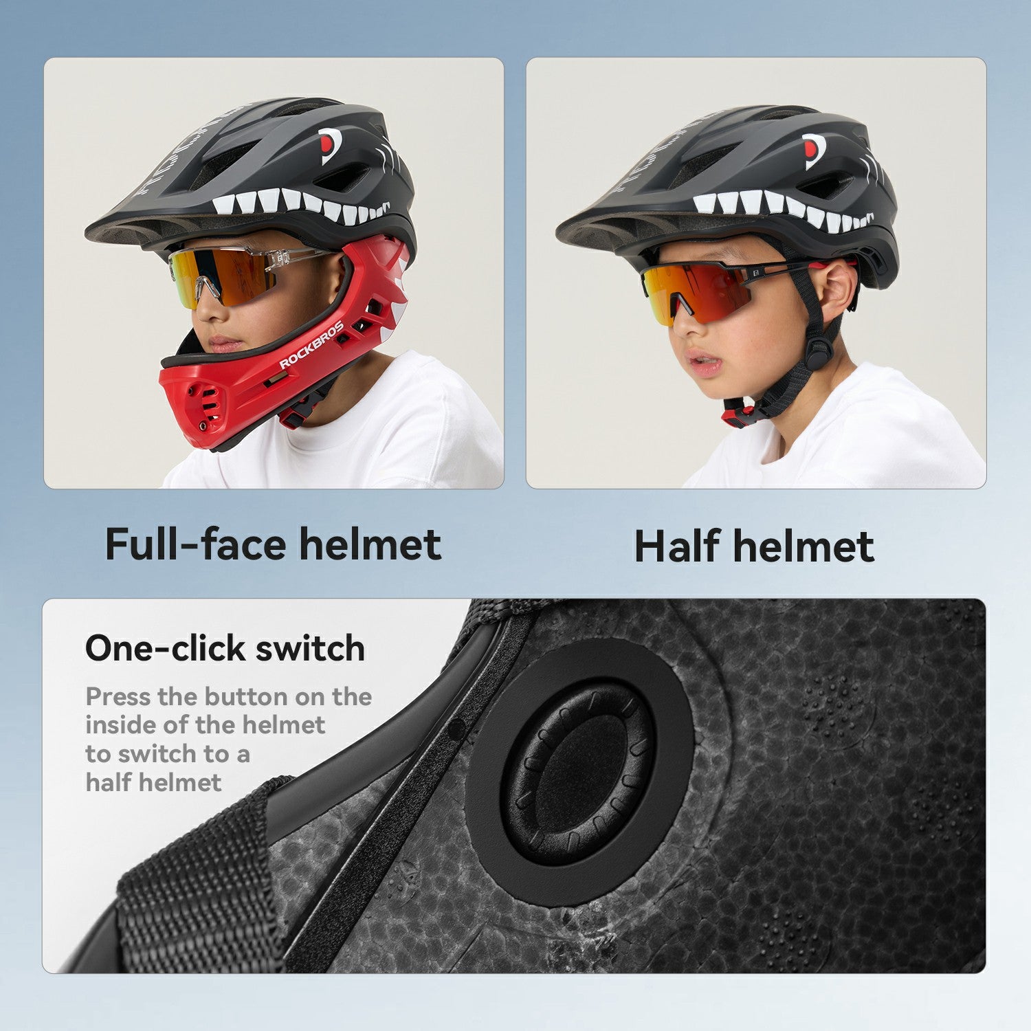 Kids Full-Face Bike Helmet Cartoon for Boys and Girls